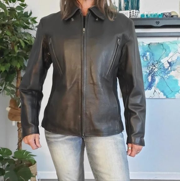 FIRST CLASSICS Heavy Leather Biker Jacket XL